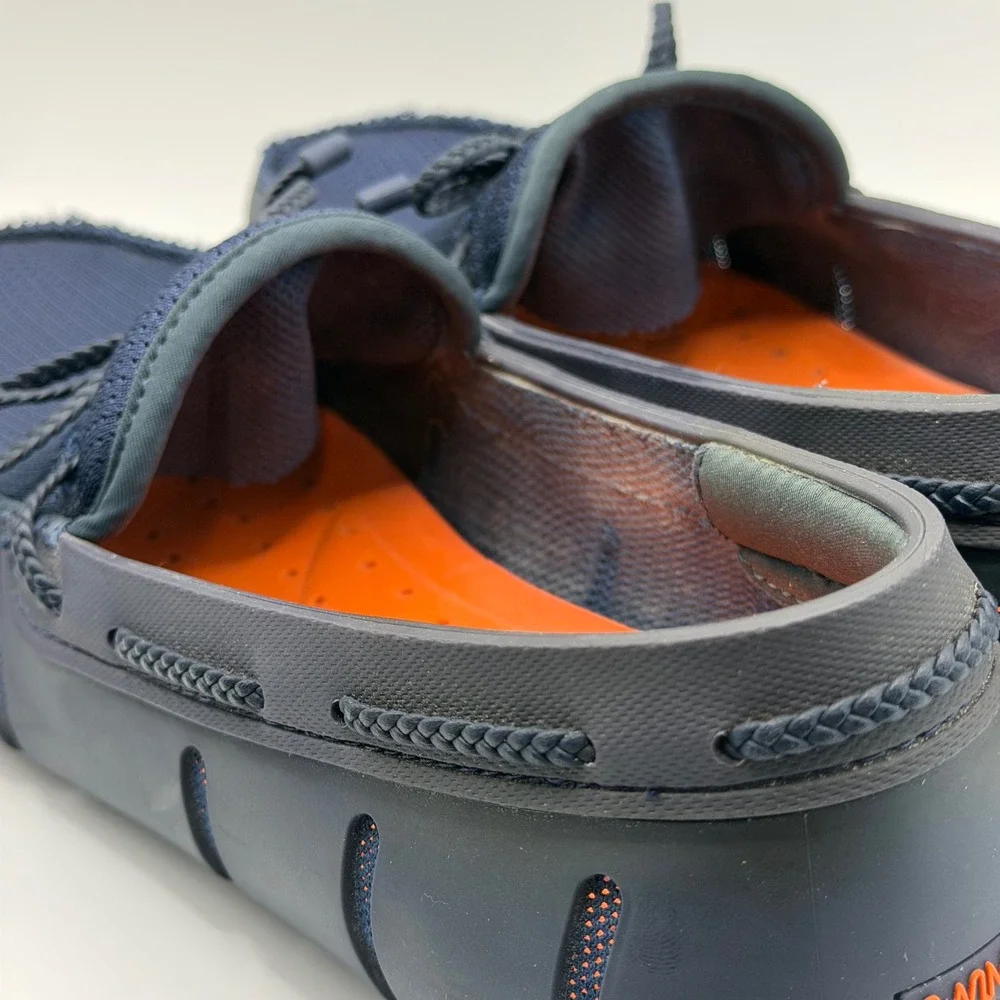 Swims Braided Lace Loafers Navy Blue Mesh Rubber Water Shoes Mens 9